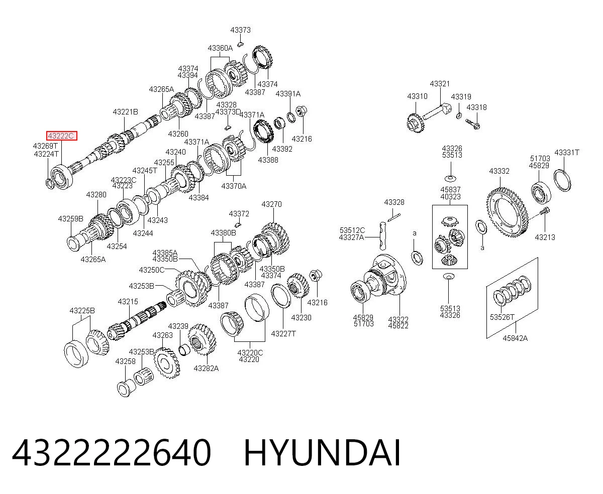 Rolamento da árvore primária da Caixa de Mudança para Hyundai Accent I 