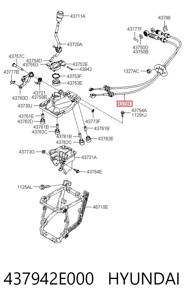 Cabo de mudança duplo para Hyundai Tucson JM