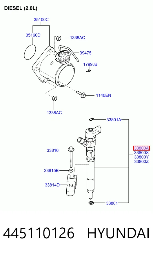 445110126 Hyundai/Kia Injetor de injeção de combustível