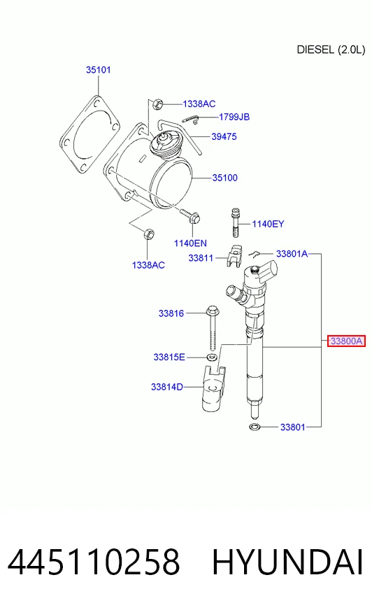 445110258 Hyundai/Kia Injetor de injeção de combustível