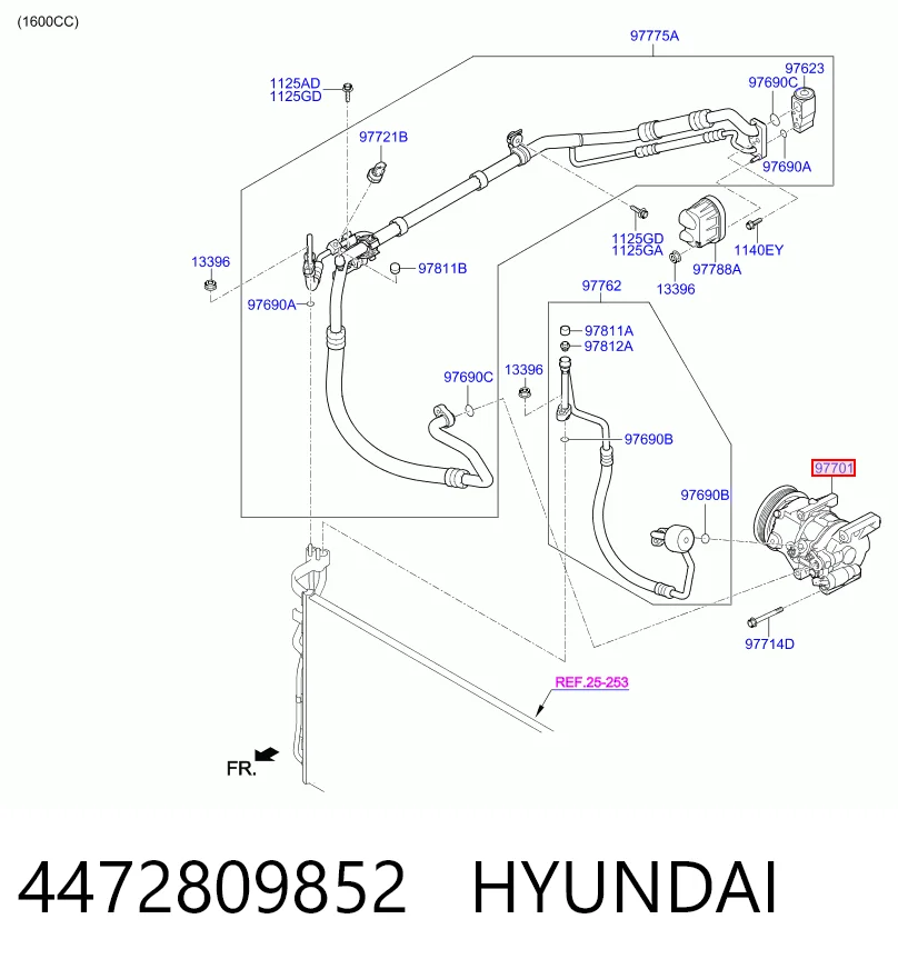 4472809852 Hyundai/Kia Compressor de aparelho de ar condicionado