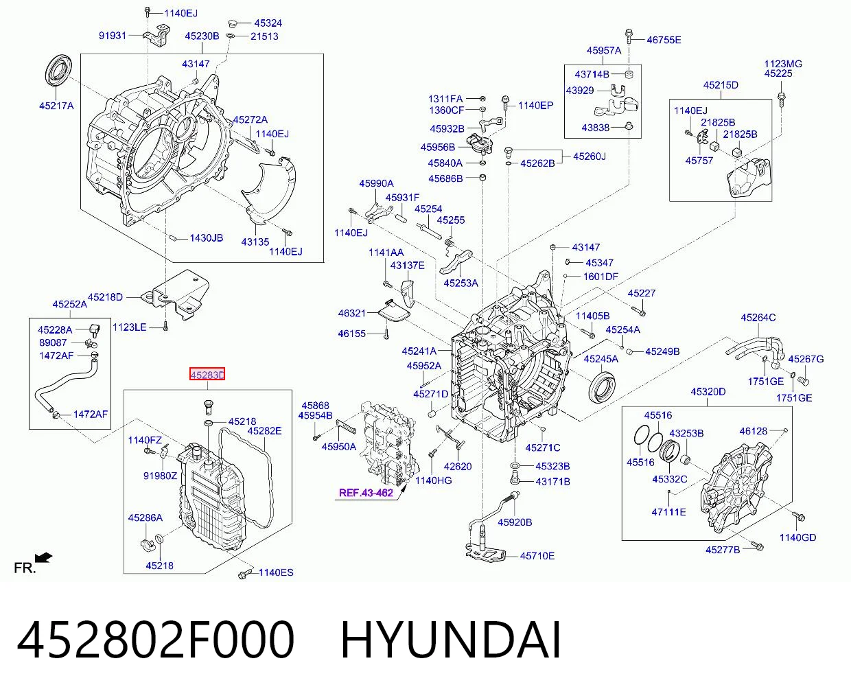 452802F000 Hyundai/Kia Cárter da Caixa Automática de Mudança