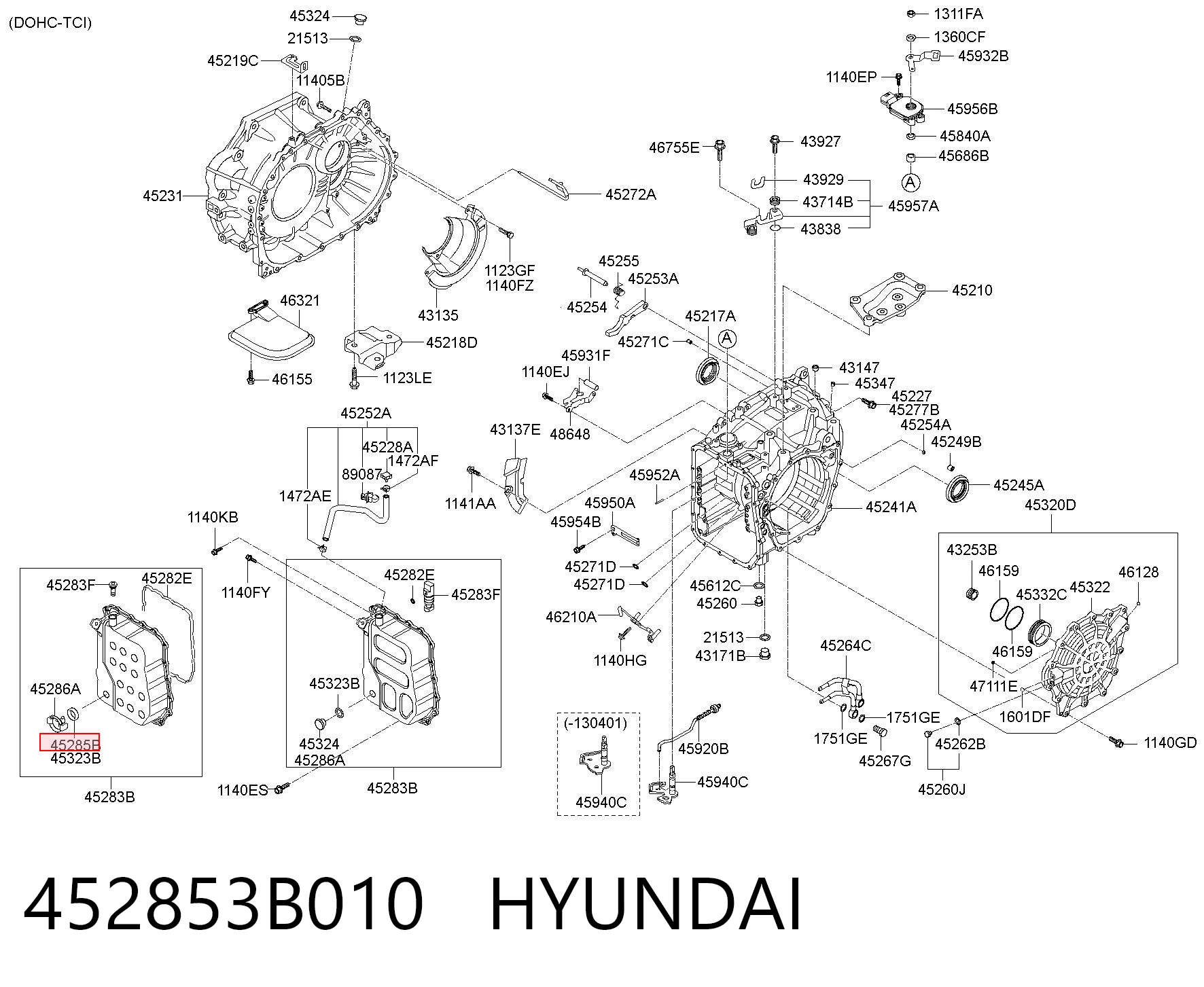 452853B010 Hyundai/Kia Vedante de bomba de óleo da Caixa Automática de Mudança