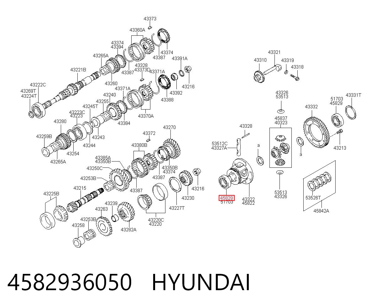 Rolamento da Caixa de Mudança para Hyundai Accent I 
