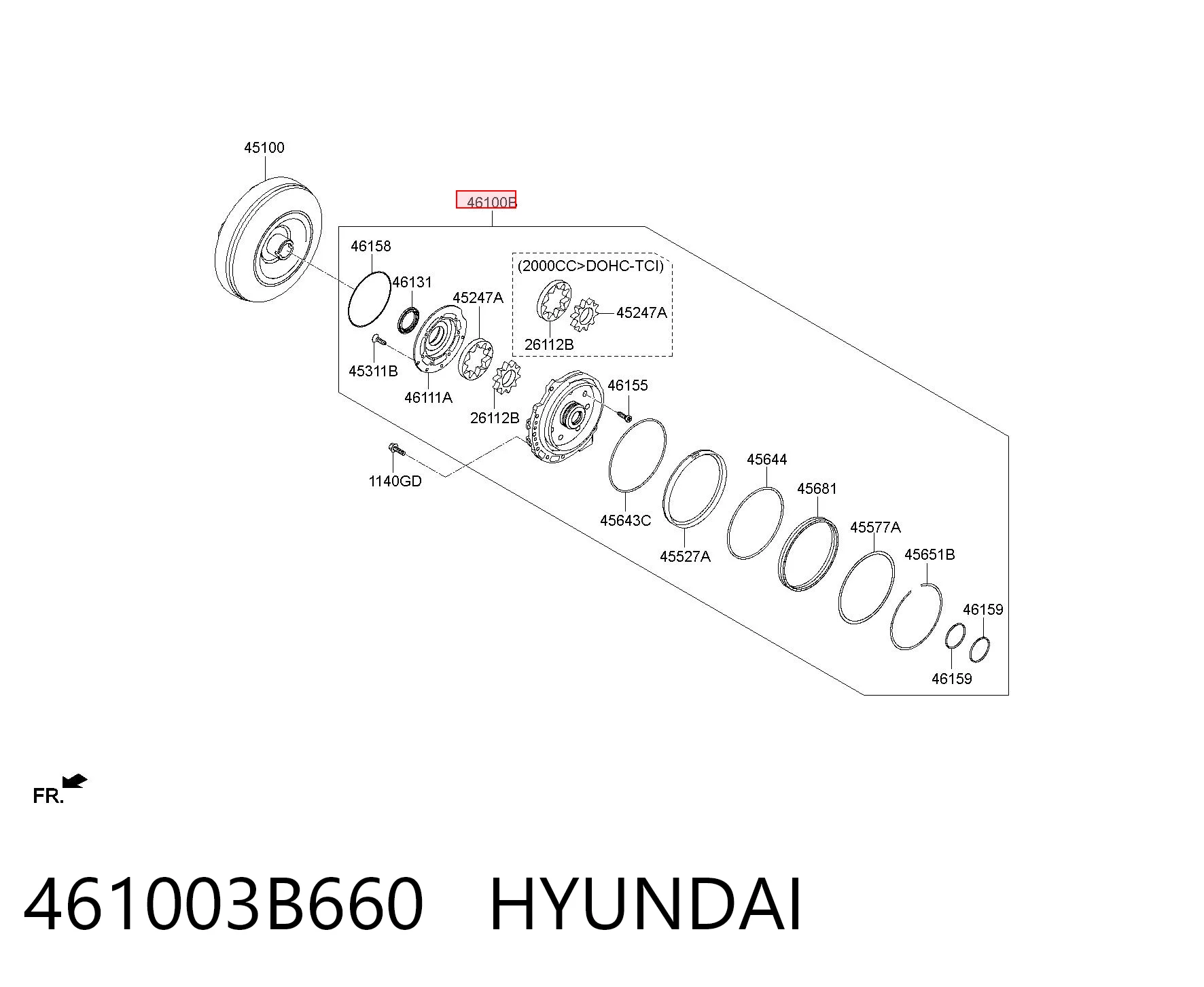 461003B660 Hyundai/Kia Kit de reparação da bomba de óleo