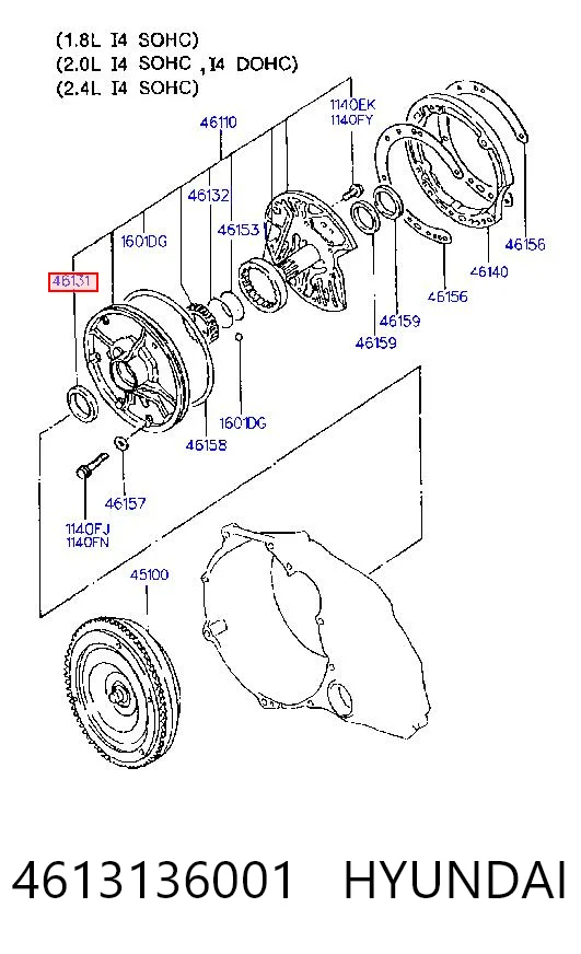 4613136001 Hyundai/Kia Bucim de bomba de óleo da Caixa Automática de Mudança