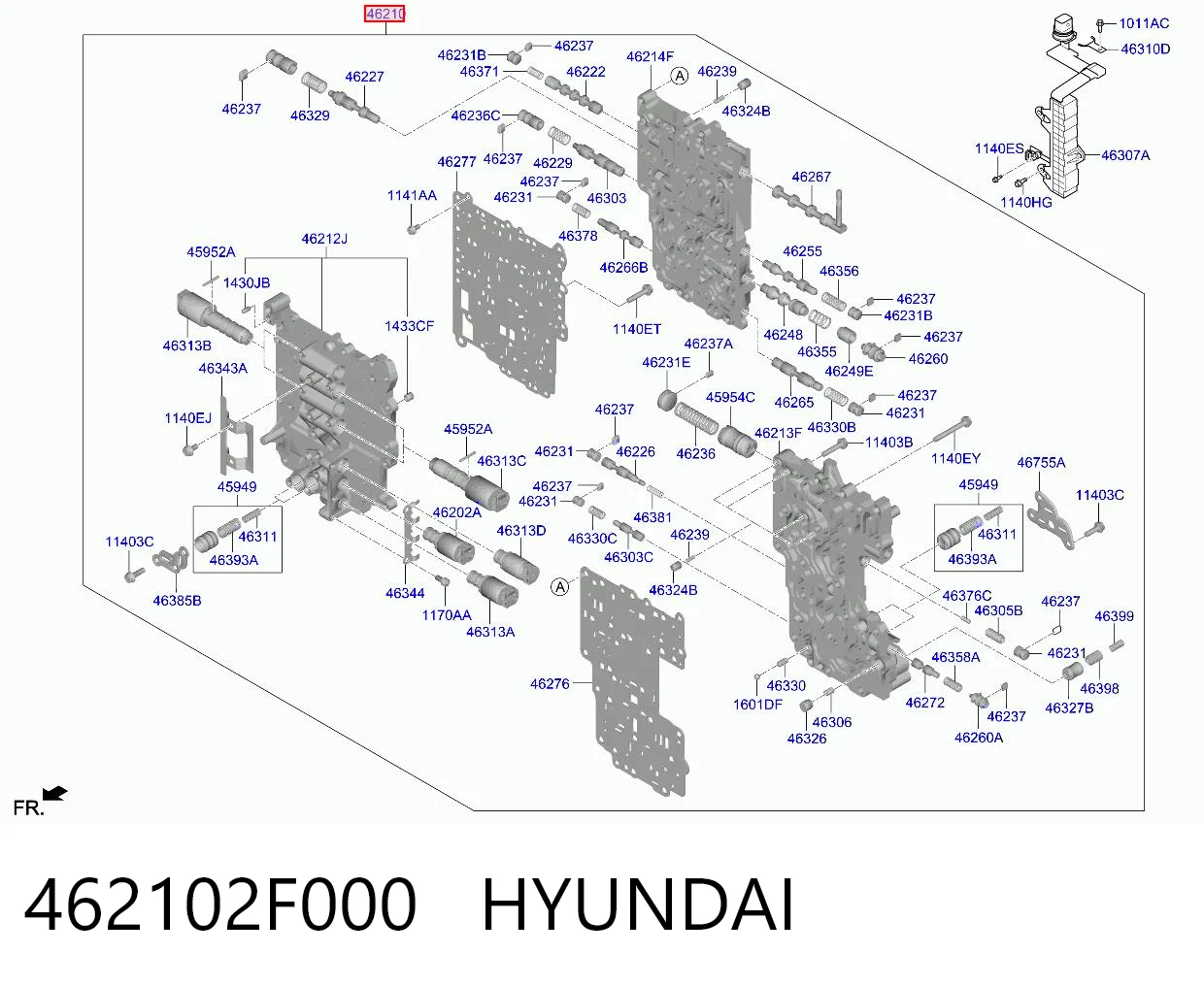 462102F000 Hyundai/Kia Unidade de válvulas da Caixa Automática de Mudança