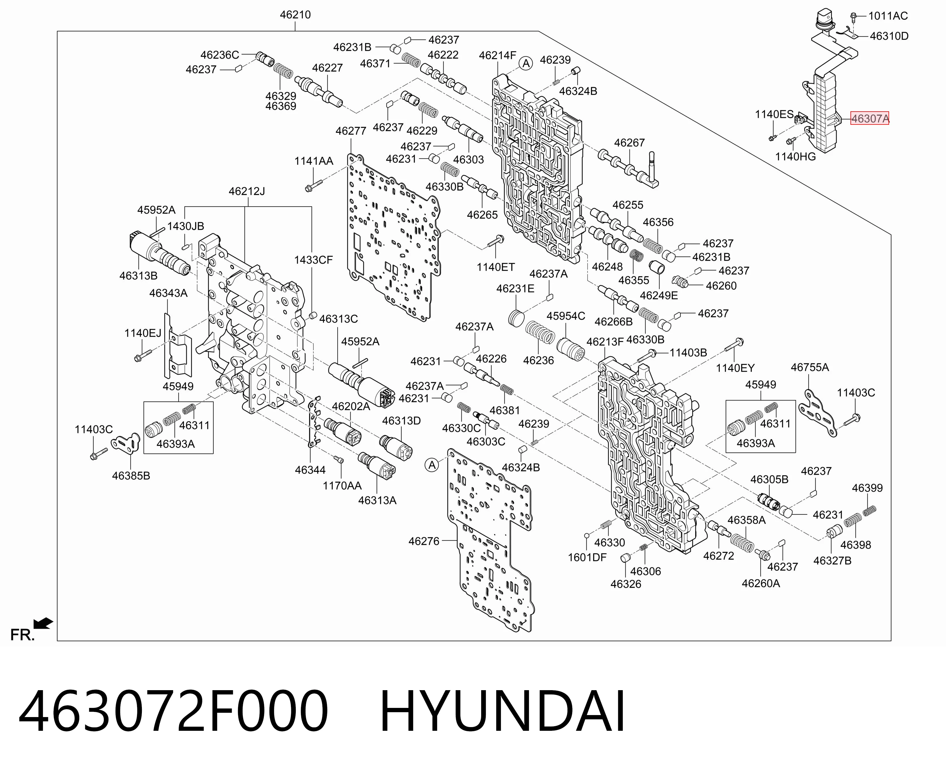 463072F000 Hyundai/Kia Fios isolados da Caixa Automática de Mudança