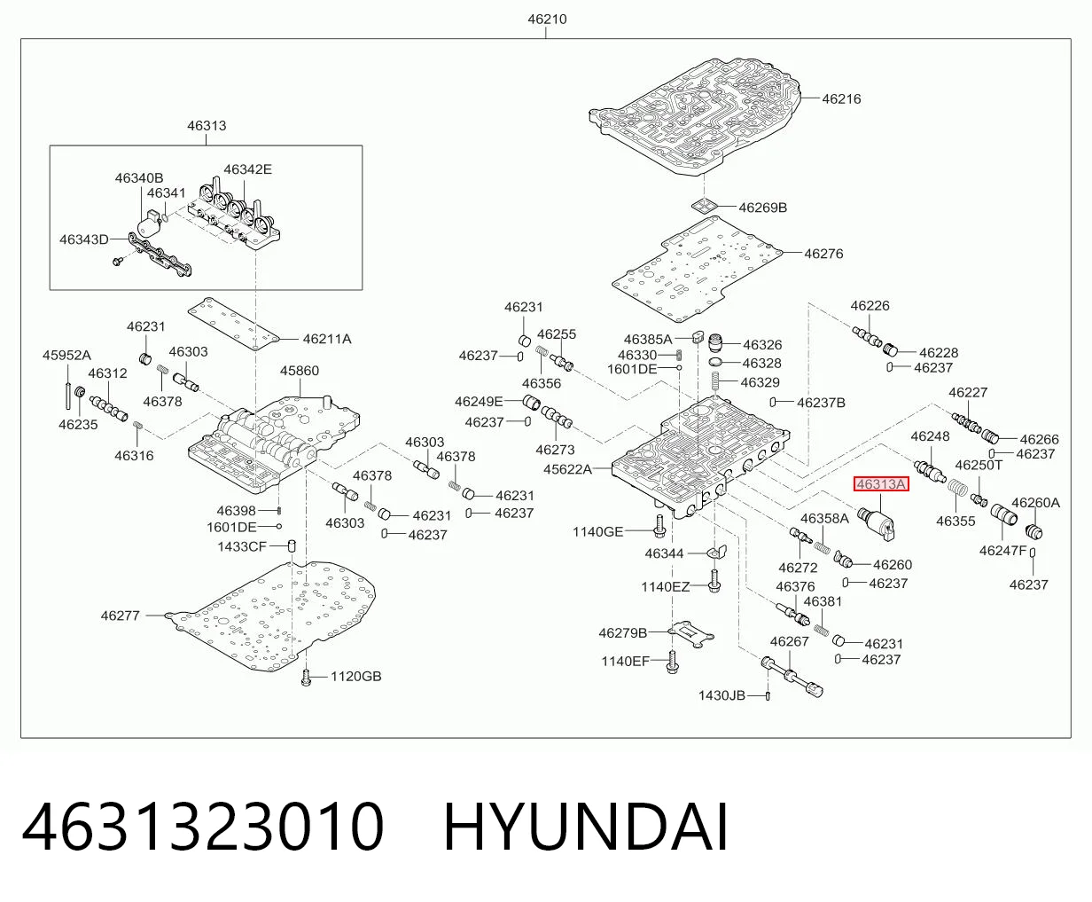 4631323010 Hyundai/Kia Solenoide da Caixa Automática de Mudança