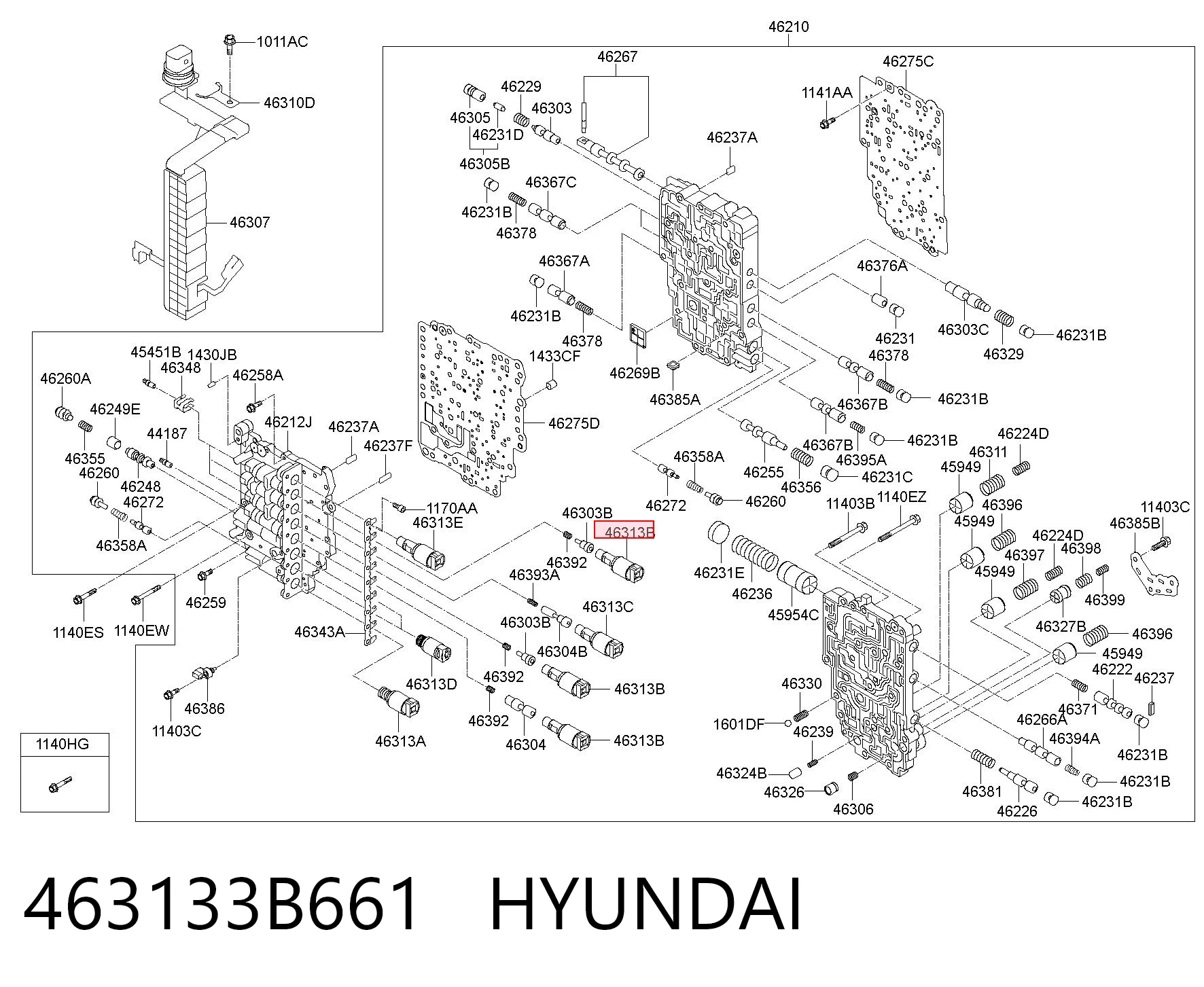 463133B661 Hyundai/Kia Solenoide da Caixa Automática de Mudança