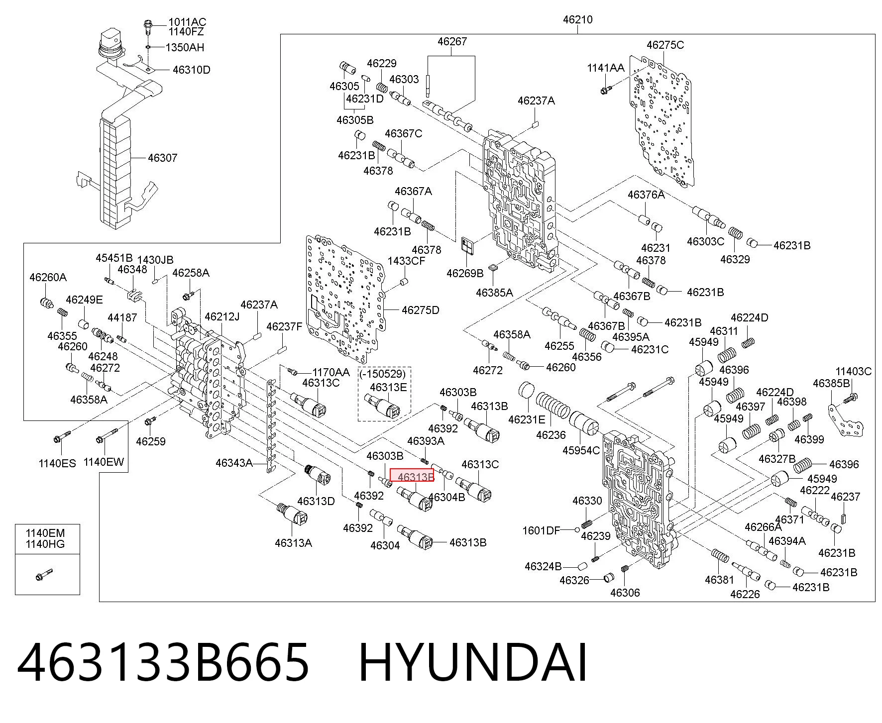 463133B665 Hyundai/Kia Solenoide da Caixa Automática de Mudança