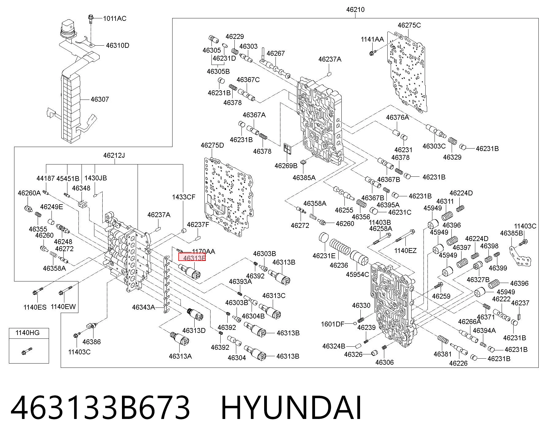 463133B673 Hyundai/Kia Solenoide da Caixa Automática de Mudança