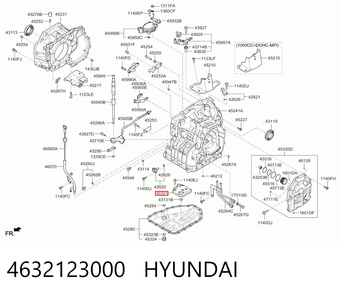 4632123000 Hyundai/Kia Filtro da Caixa Automática de Mudança