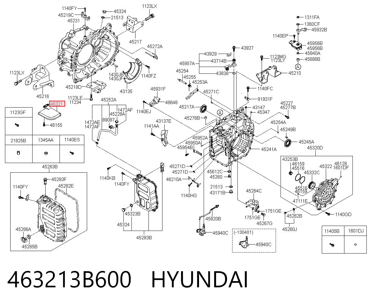463213B600 Hyundai/Kia Filtro da Caixa Automática de Mudança