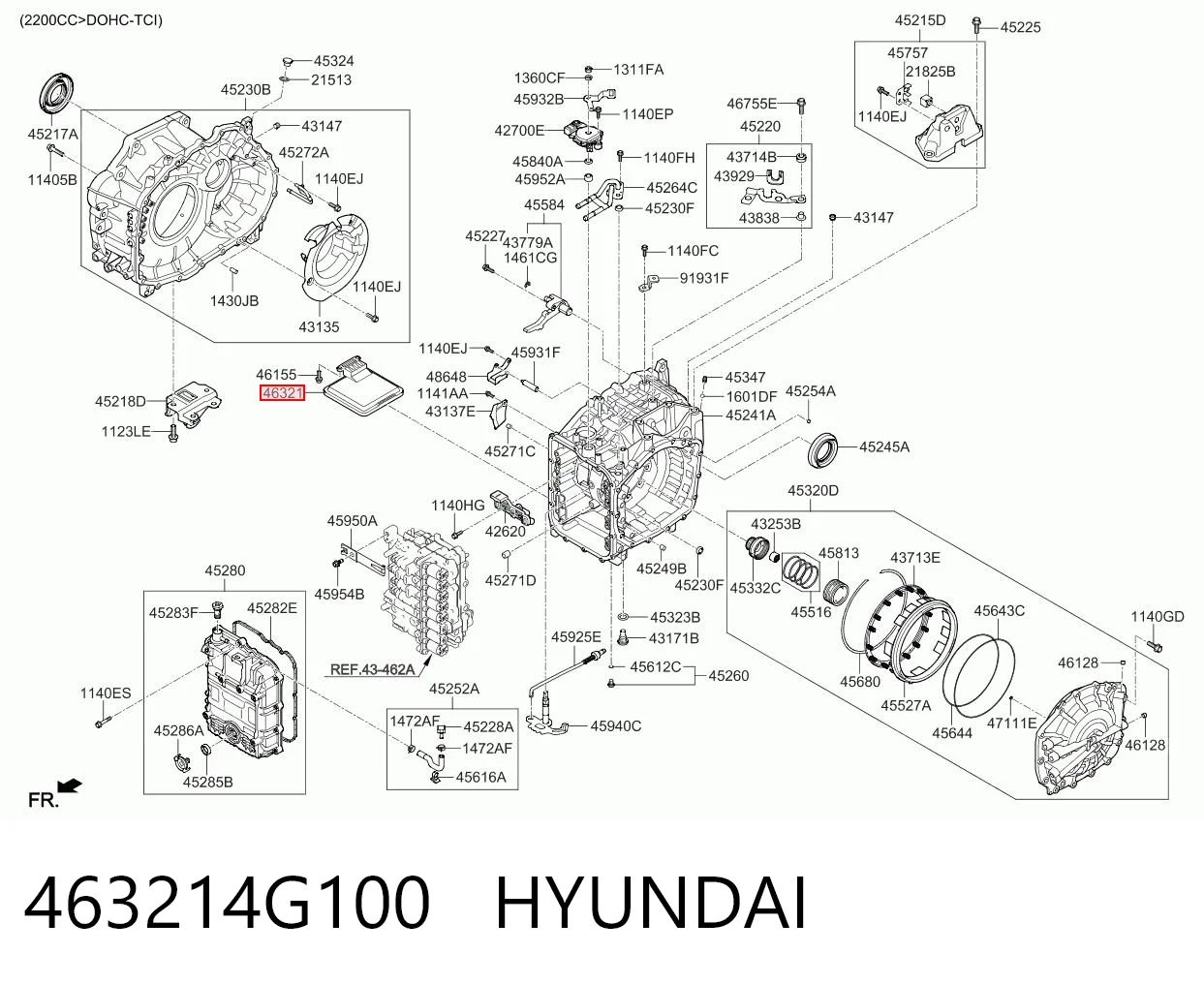 Filtro da Caixa Automática de Mudança para Hyundai Santa Fe IV TM, TMA