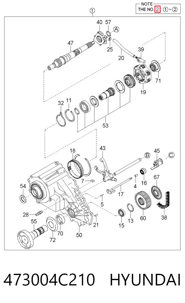 Caixa de transferência para KIA Sorento I 
