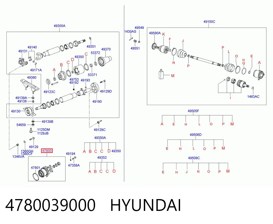 4780039000 Hyundai/Kia Acoplamento viscoso do veio de transmissão
