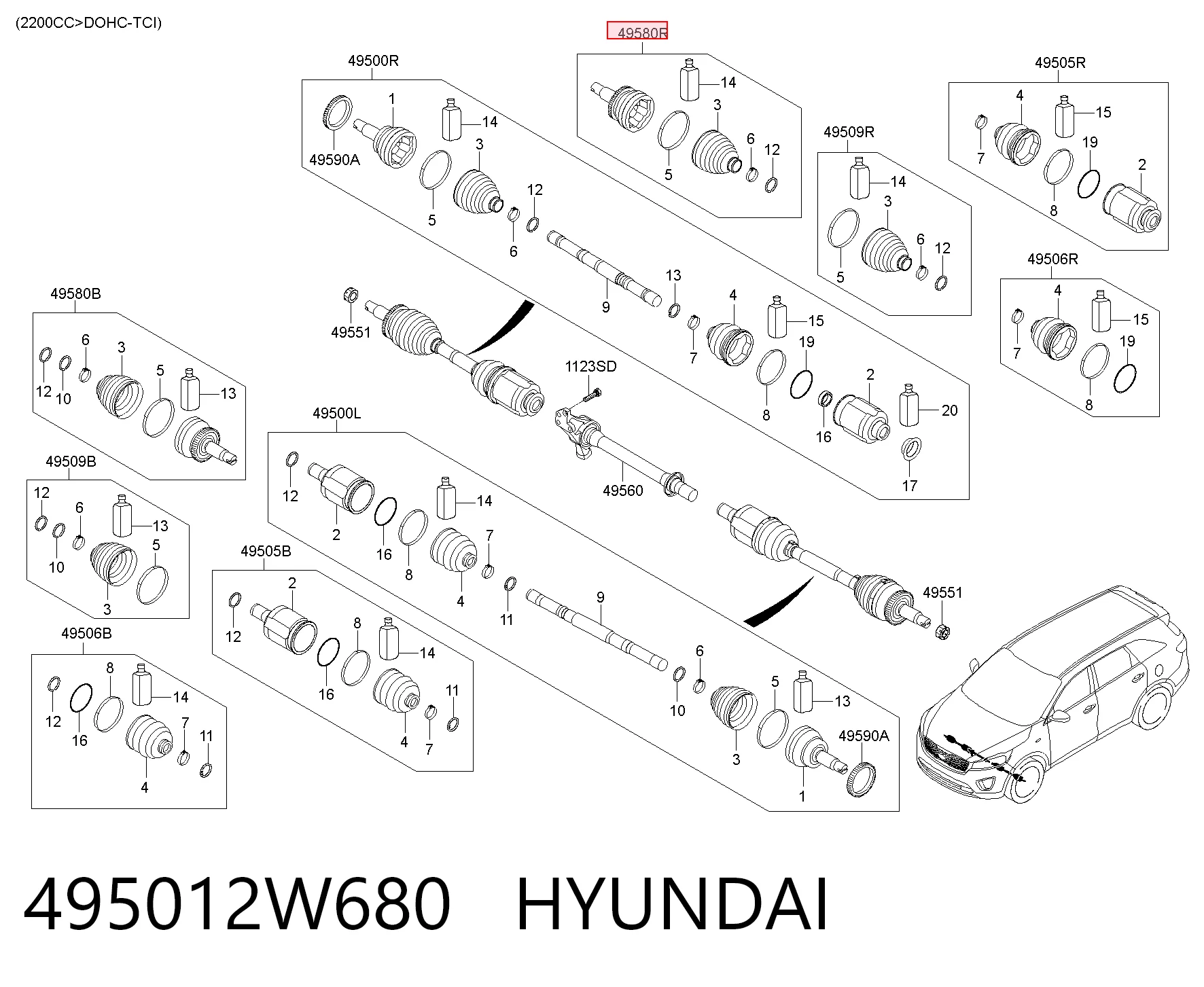 495012W680 Hyundai/Kia