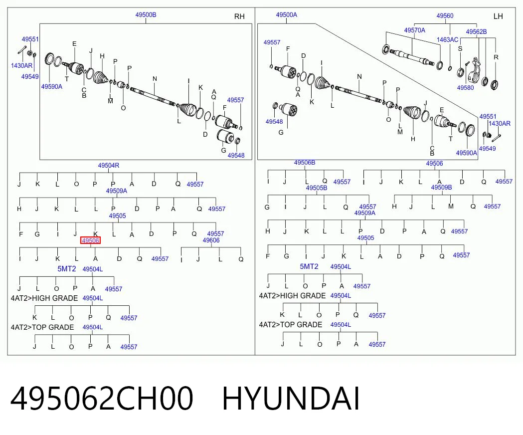 Bota de proteção interna de junta homocinética do semieixo dianteiro para Hyundai Coupe II GK