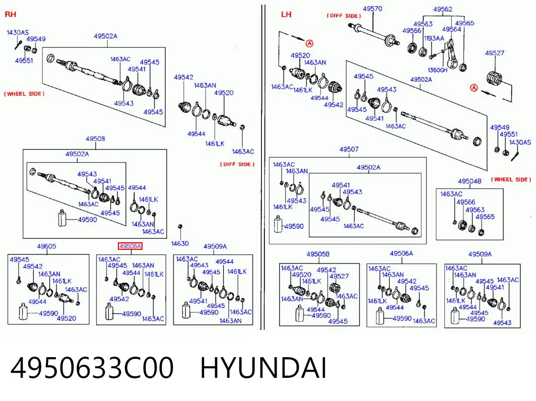  Bota de proteção externa de junta homocinética do semieixo dianteiro Hyundai Sonata II sedan (1988 - 1993) II