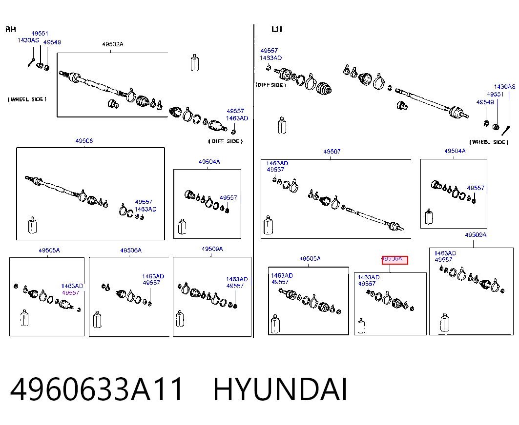 Compre Bota de proteção interna de junta homocinética do semieixo dianteiro Hyundai Sonata 2
