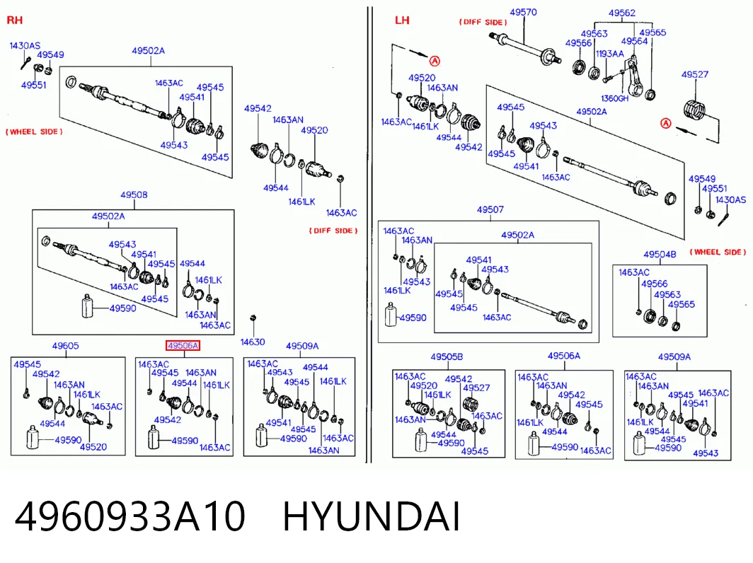 Compre Bota de proteção externa de junta homocinética do semieixo dianteiro Hyundai Sonata 2