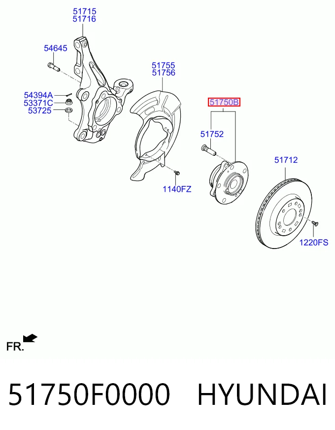 51750F0000 Hyundai/Kia Cubo dianteiro