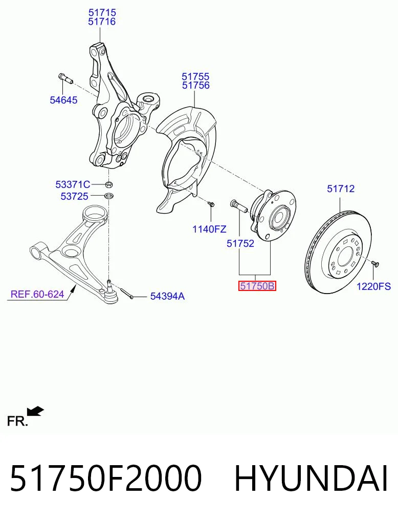 51750F2000 Hyundai/Kia Cubo dianteiro