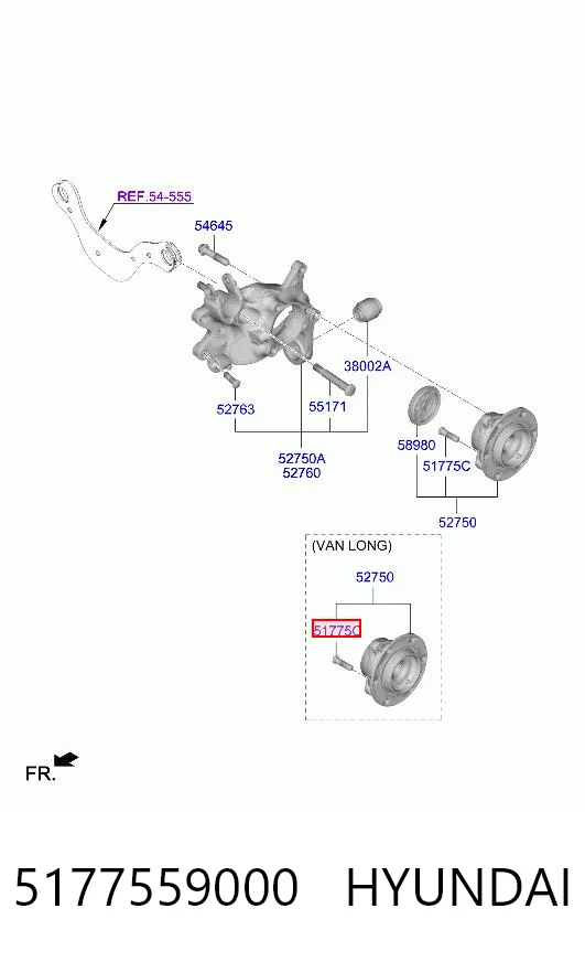 5177559000 Hyundai/Kia Prego de roda dianteiro