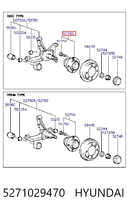 Cubo traseiro para Hyundai Coupe RD