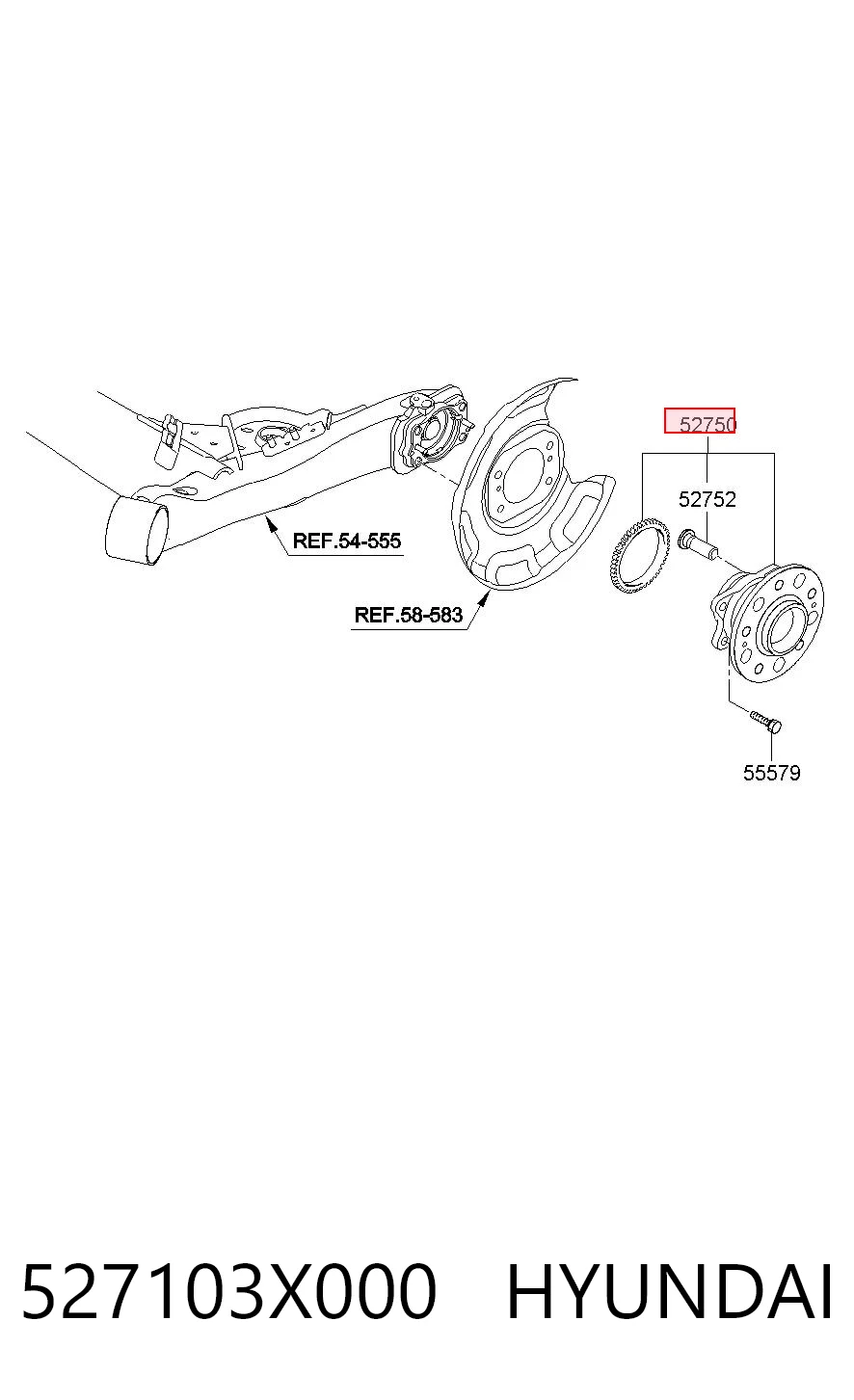 527103X000 Hyundai/Kia Cubo traseiro