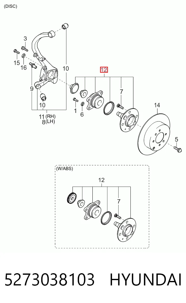 Cubo traseiro para Hyundai Sonata EU4