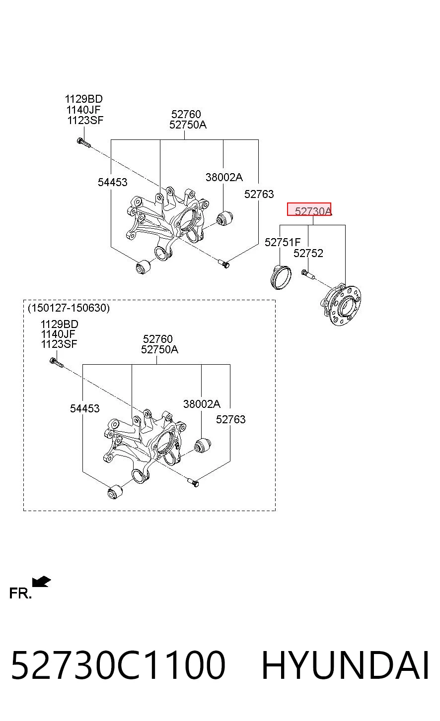 52730C1100 Hyundai/Kia Cubo traseiro