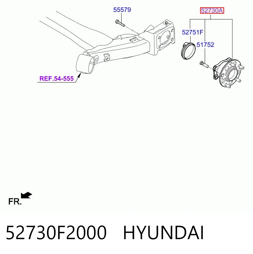 52730F2000 Hyundai/Kia Cubo traseiro