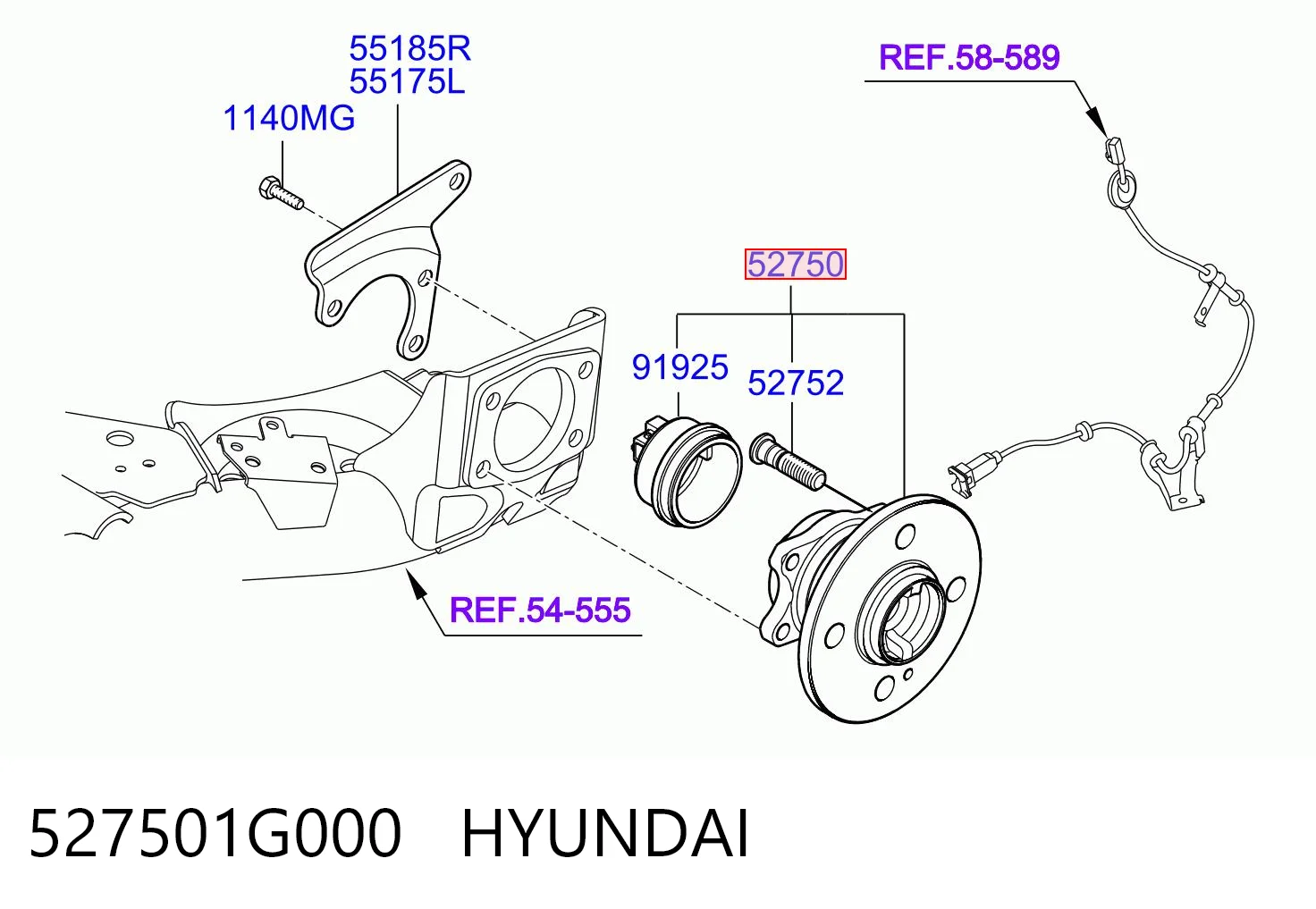 527501G000 Hyundai/Kia Cubo traseiro