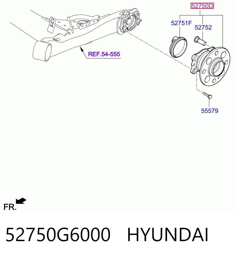 52750G6000 Hyundai/Kia Cubo traseiro