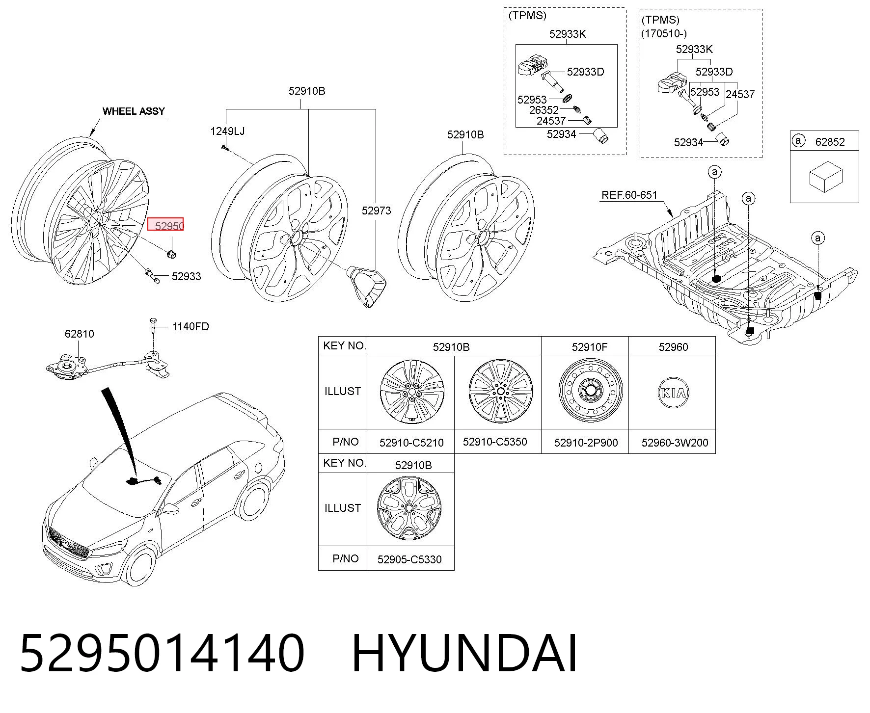 5295014140 Hyundai/Kia Porca de roda