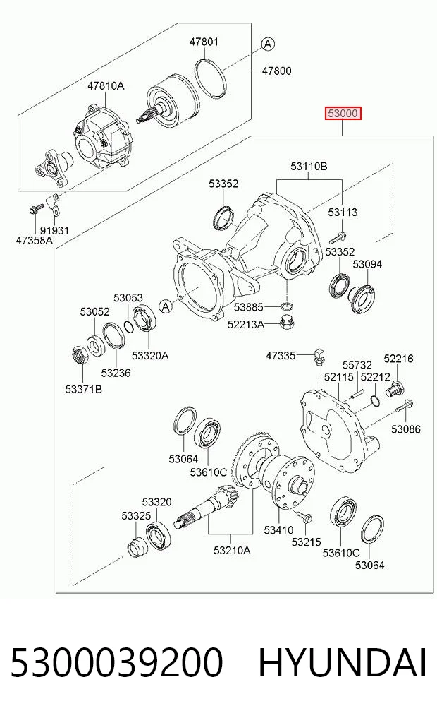 5300039200 Hyundai/Kia Redutor do eixo traseiro
