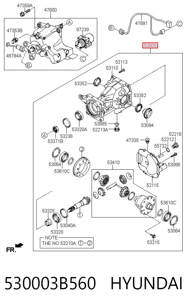530003B560 Hyundai/Kia Diferencial traseiro