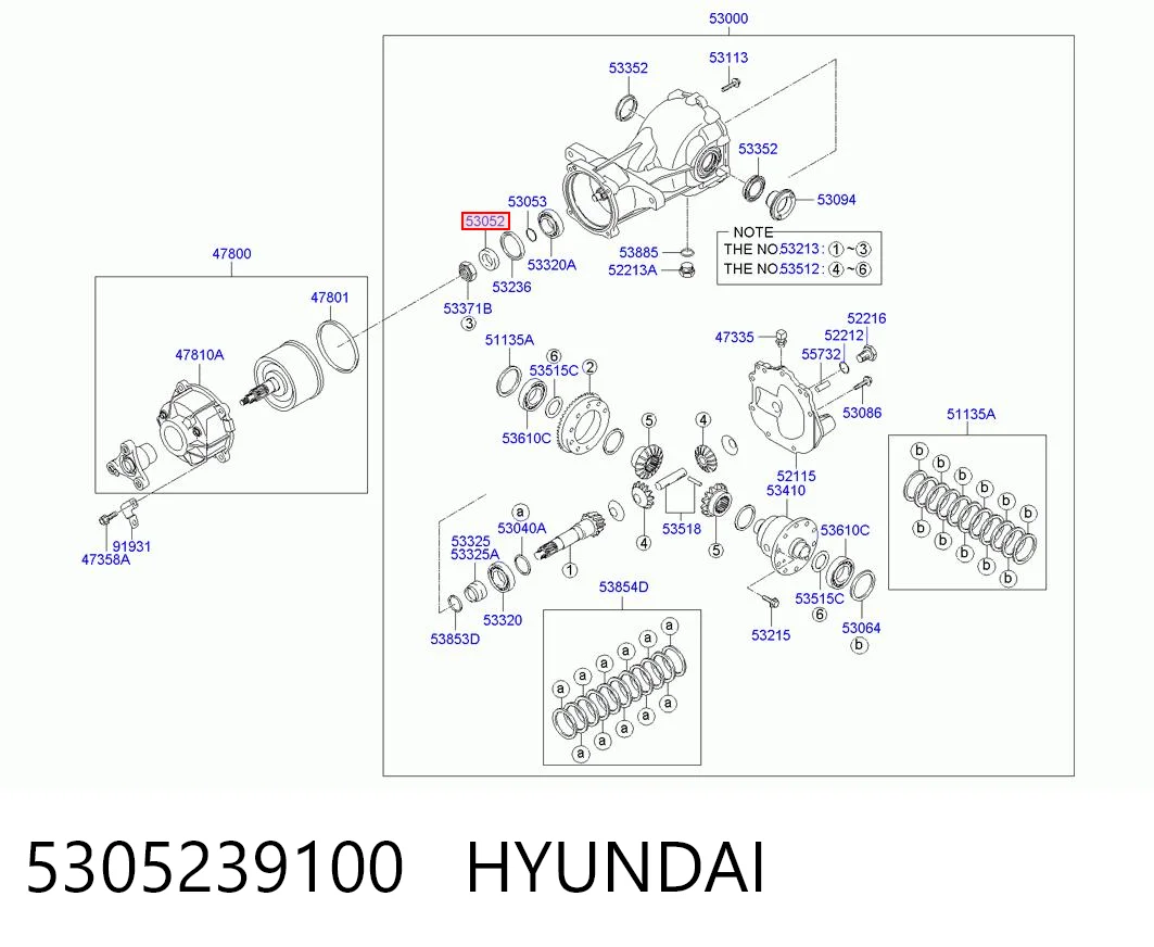 5305239100 Hyundai/Kia Bucim da haste de redutor do eixo traseiro
