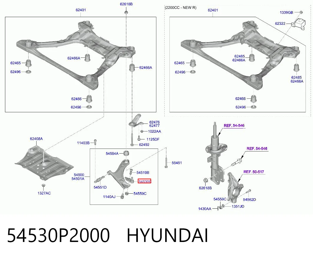 54530P2000 Hyundai/Kia Suporte de esfera inferior