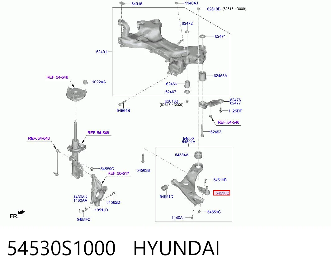 54530S1000 Hyundai/Kia Suporte de esfera inferior