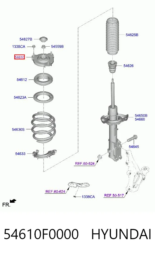 54610F0000 Hyundai/Kia Suporte de amortecedor dianteiro