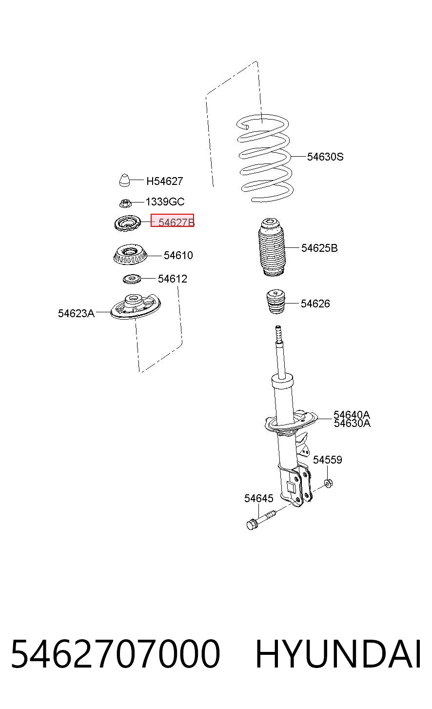 5462707000 Hyundai/Kia Bota de proteção de suporte esférico superior