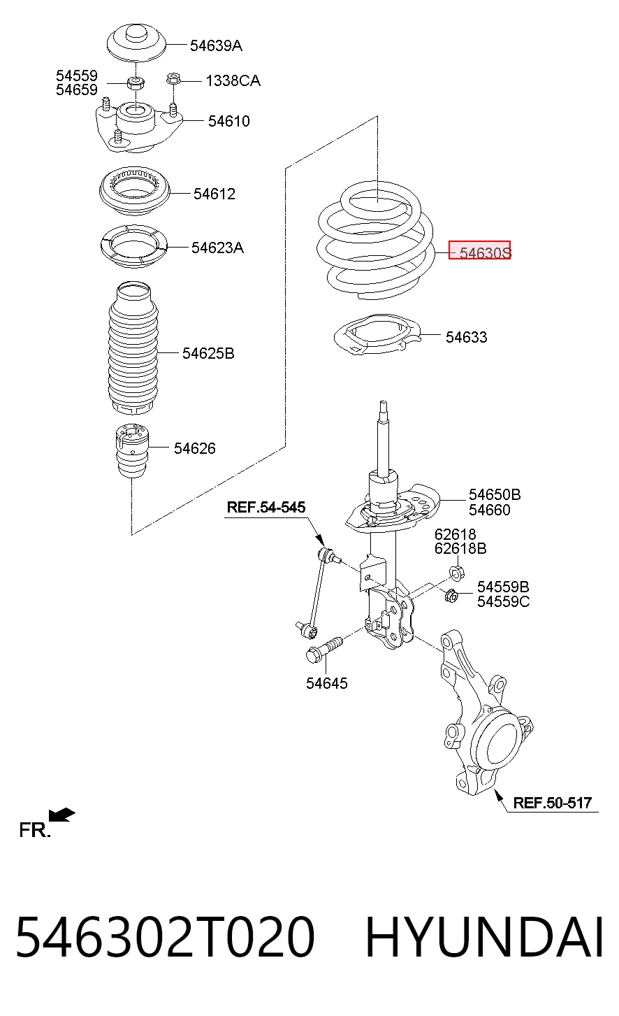 546302T020 Hyundai/Kia Mola dianteira