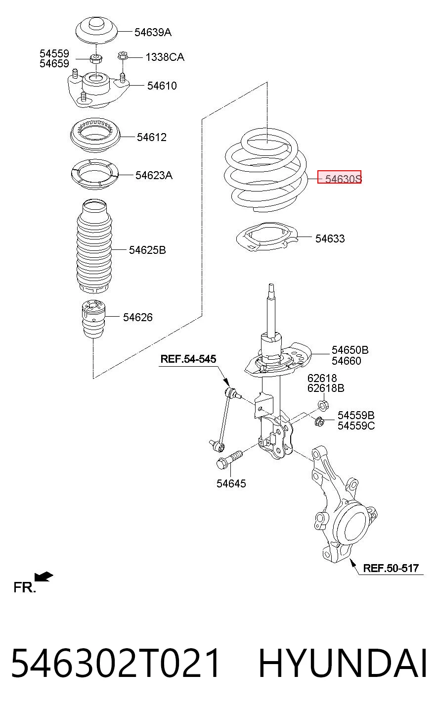 546302T021 Hyundai/Kia Mola dianteira