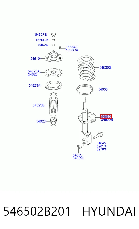 546502B201 Hyundai/Kia Amortecedor dianteiro direito
