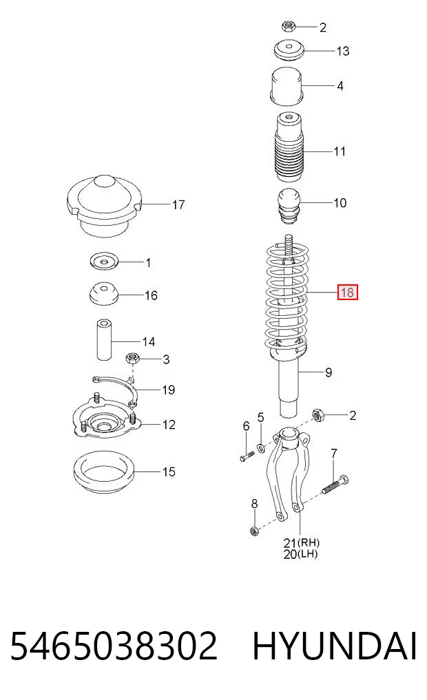 Mola dianteira para Hyundai Sonata EU4