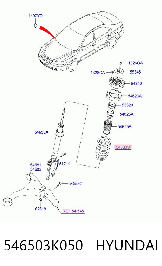 Mola dianteira para Hyundai Sonata NF