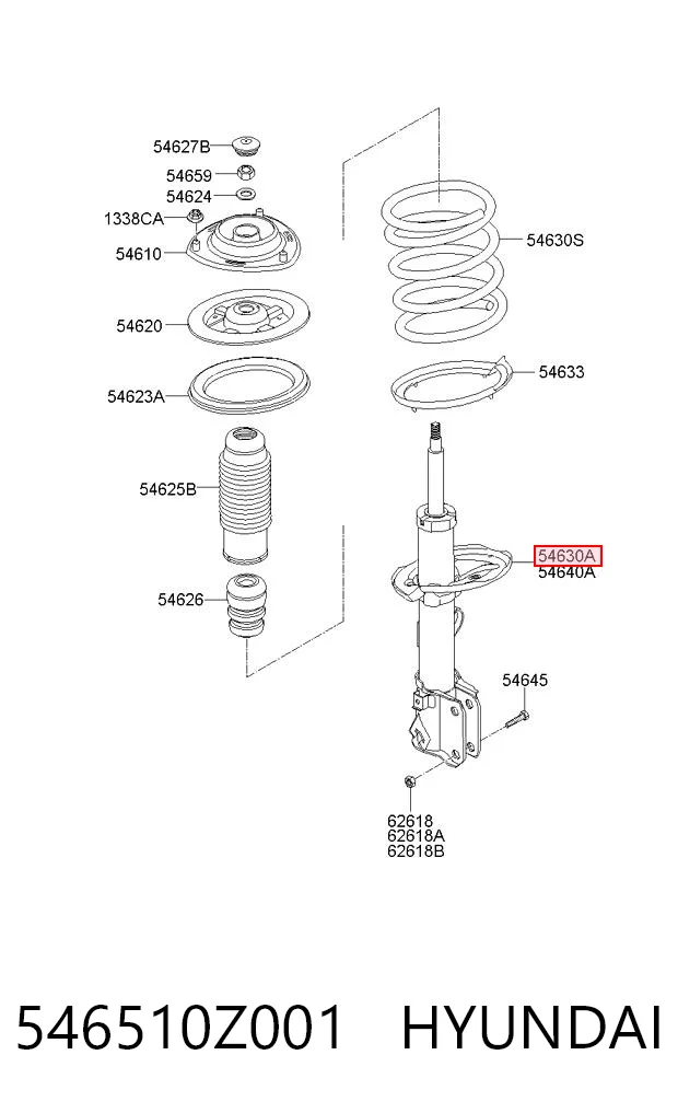 546510Z001 Hyundai/Kia Amortecedor dianteiro esquerdo